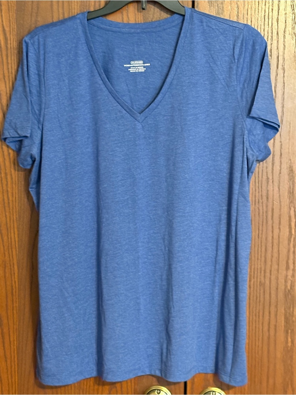 Women's Blue V-Neck Tee - Unbranded